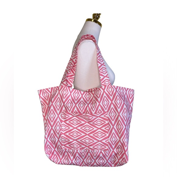 NWT Pink Geometric Tote Bag - Picture 1 of 7